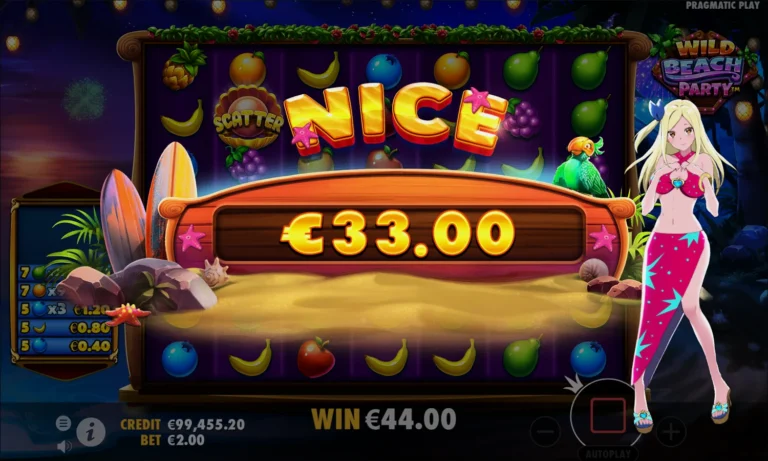 Неплохой выигрыш в слоте Wild Beach Party
