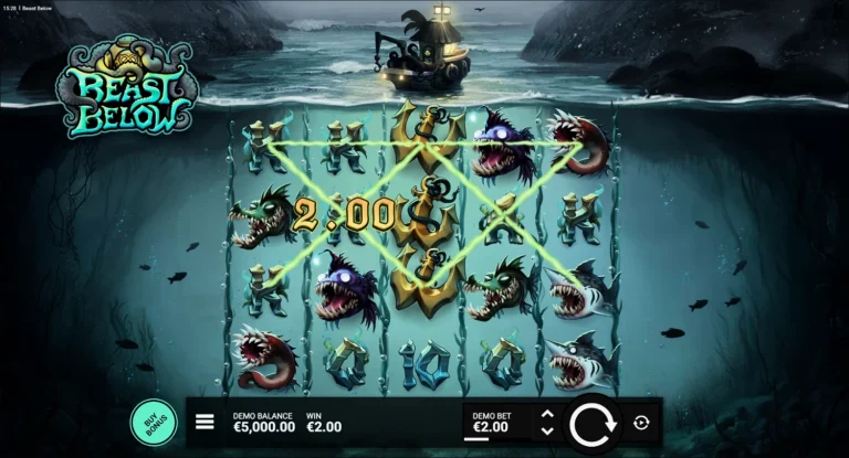 Выигрыш в слоте Beast Below