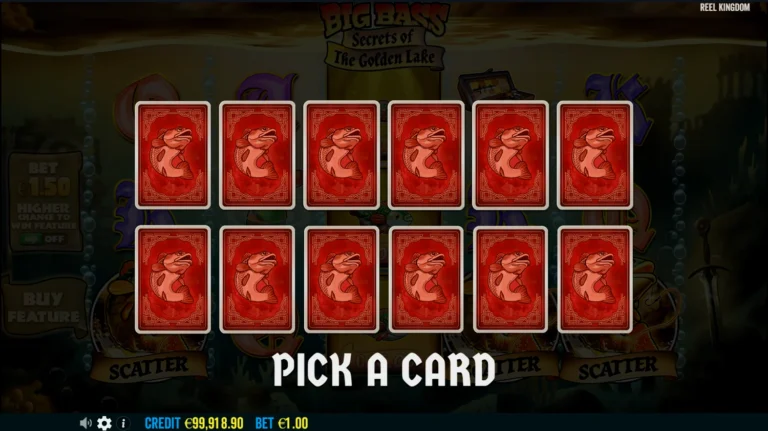 Выбор карты для определения вида бонусной игры