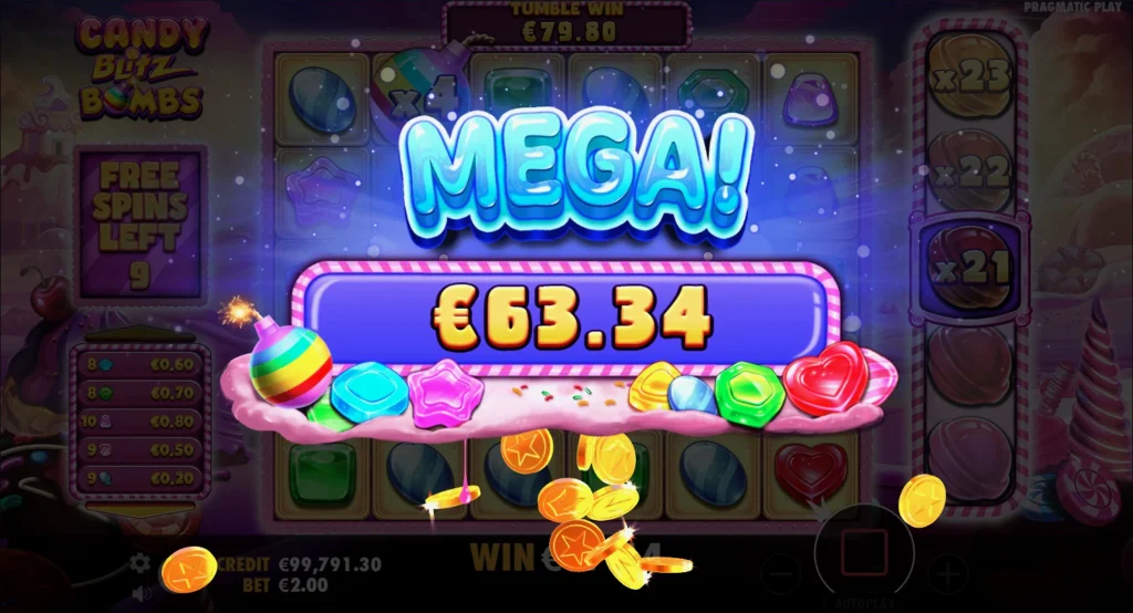 Огромный выигрыш в слоте Candy Blitz Bombs