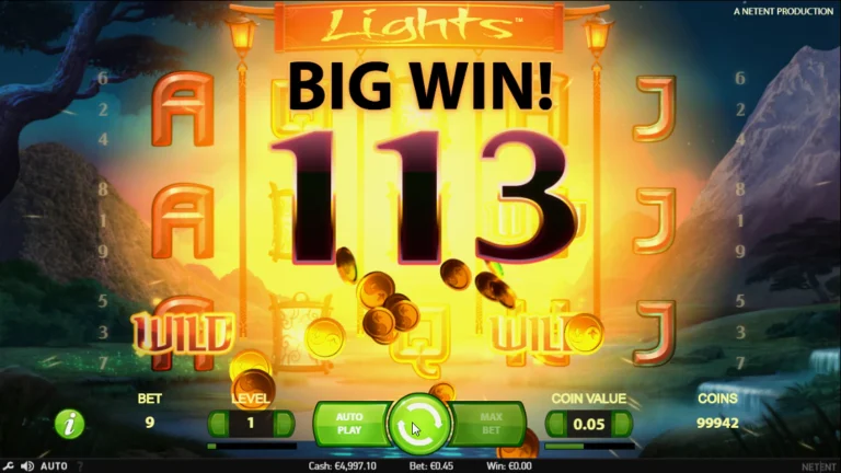 Крупный выигрыш в слоте Lights от NetEnt