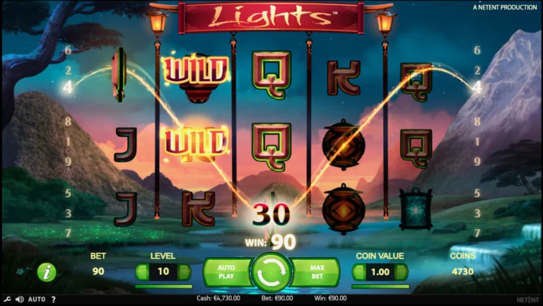 Простой выигрыш в слоте Lights от NetEnt