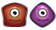 Красный и фиолетовый в Reactoonz