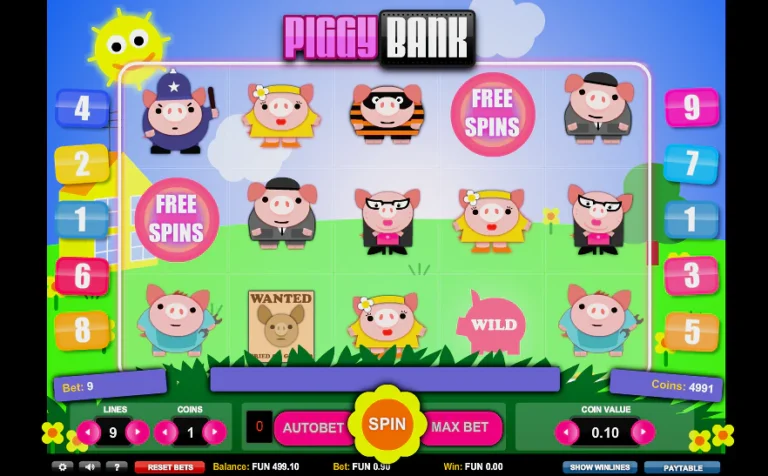 Символы в слоте Piggy Bank смотрятся дешево