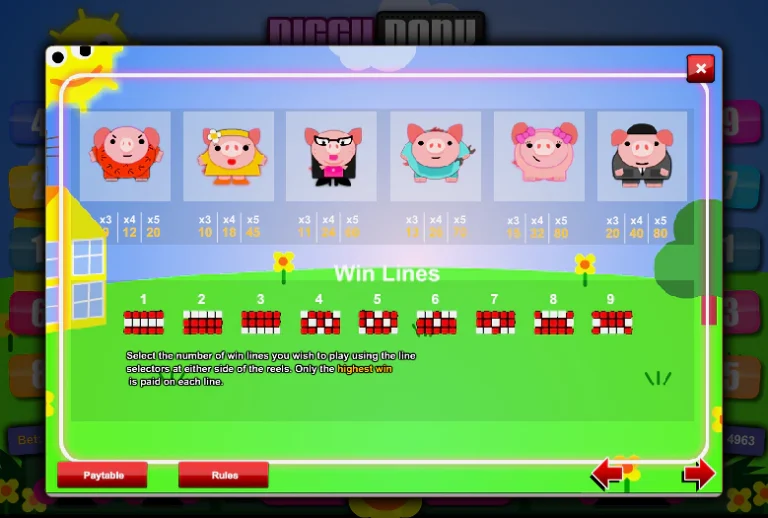 Таблица выплат за символы с низкой выплатой