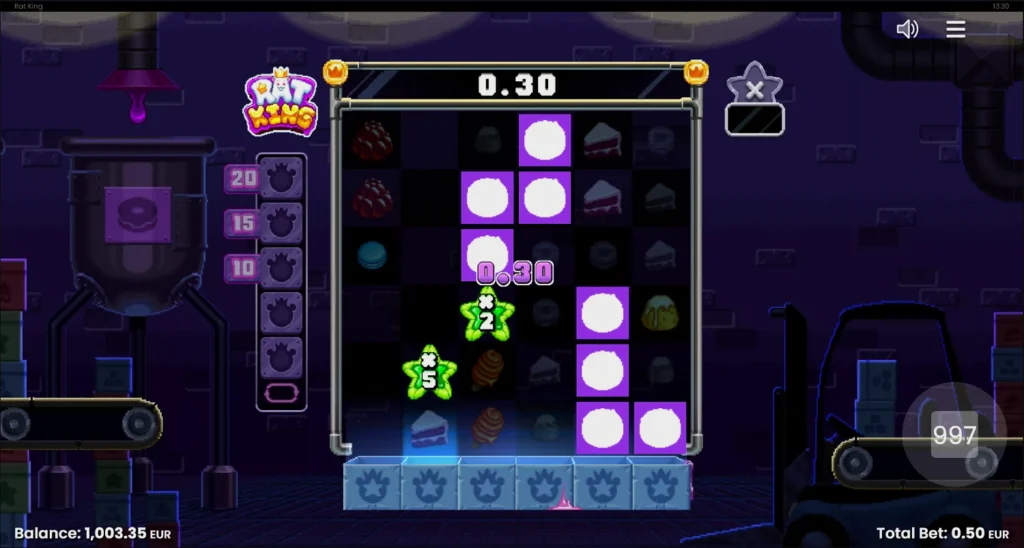 В игре используется каскадная система выигрышей