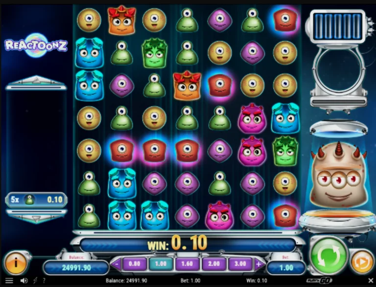 В роли символов в слоте Reactoonz выступают различные монстры