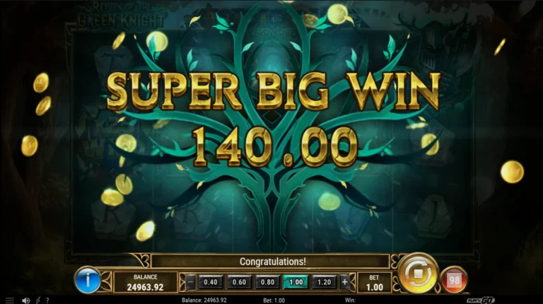 Огромный выигрыш в слоте Return of the Green Knight
