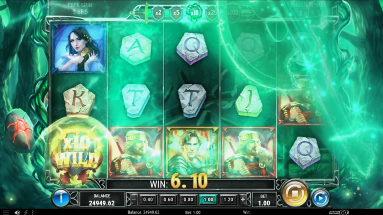 Во время бонусной игры с фриспинами может начаться игра Shield Spins