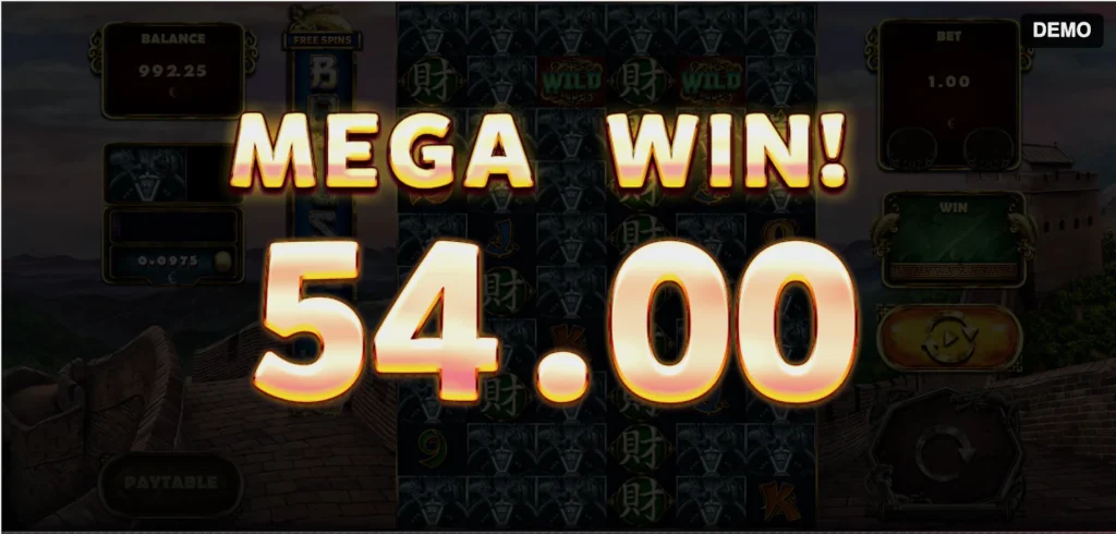 Мега-выигрыш в слоте Tiger and Dragon