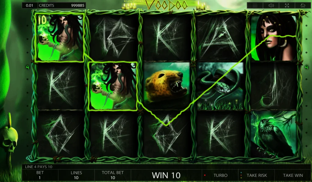 Простой выигрыш в слоте Voodoo