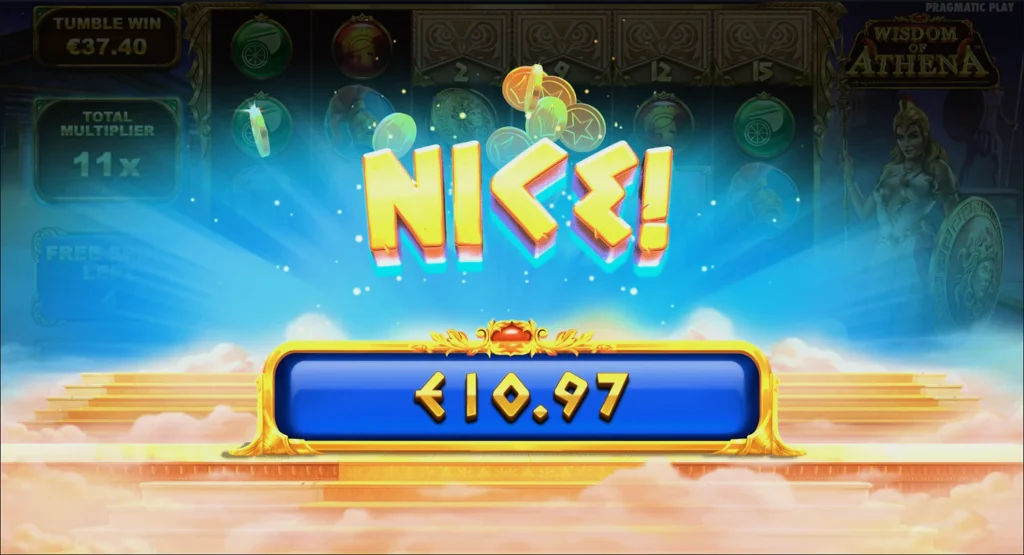 Крупный выигрыш в слоте Wisdom of Athena
