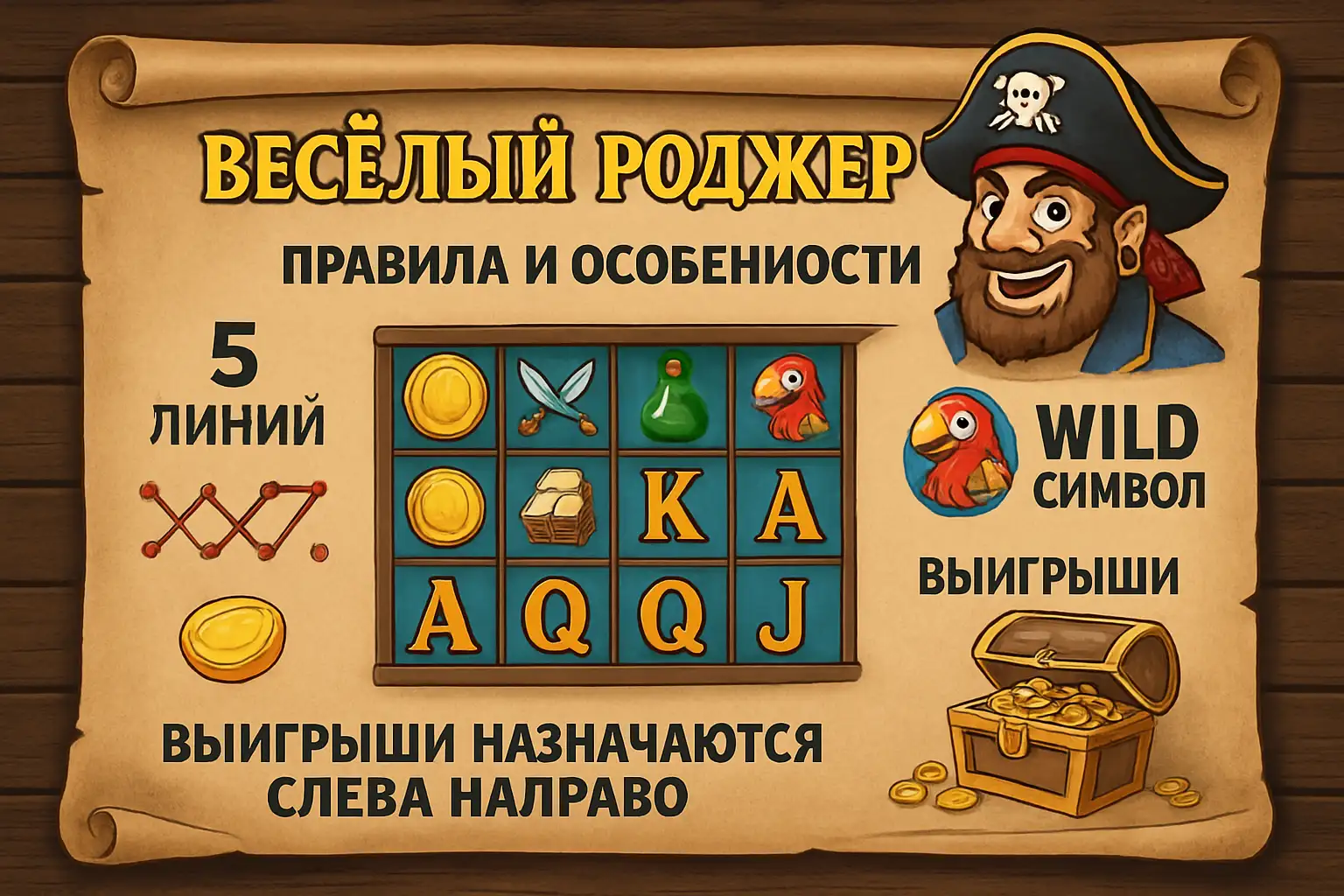 Игровой автомат Веселый Роджер: правила и особенности