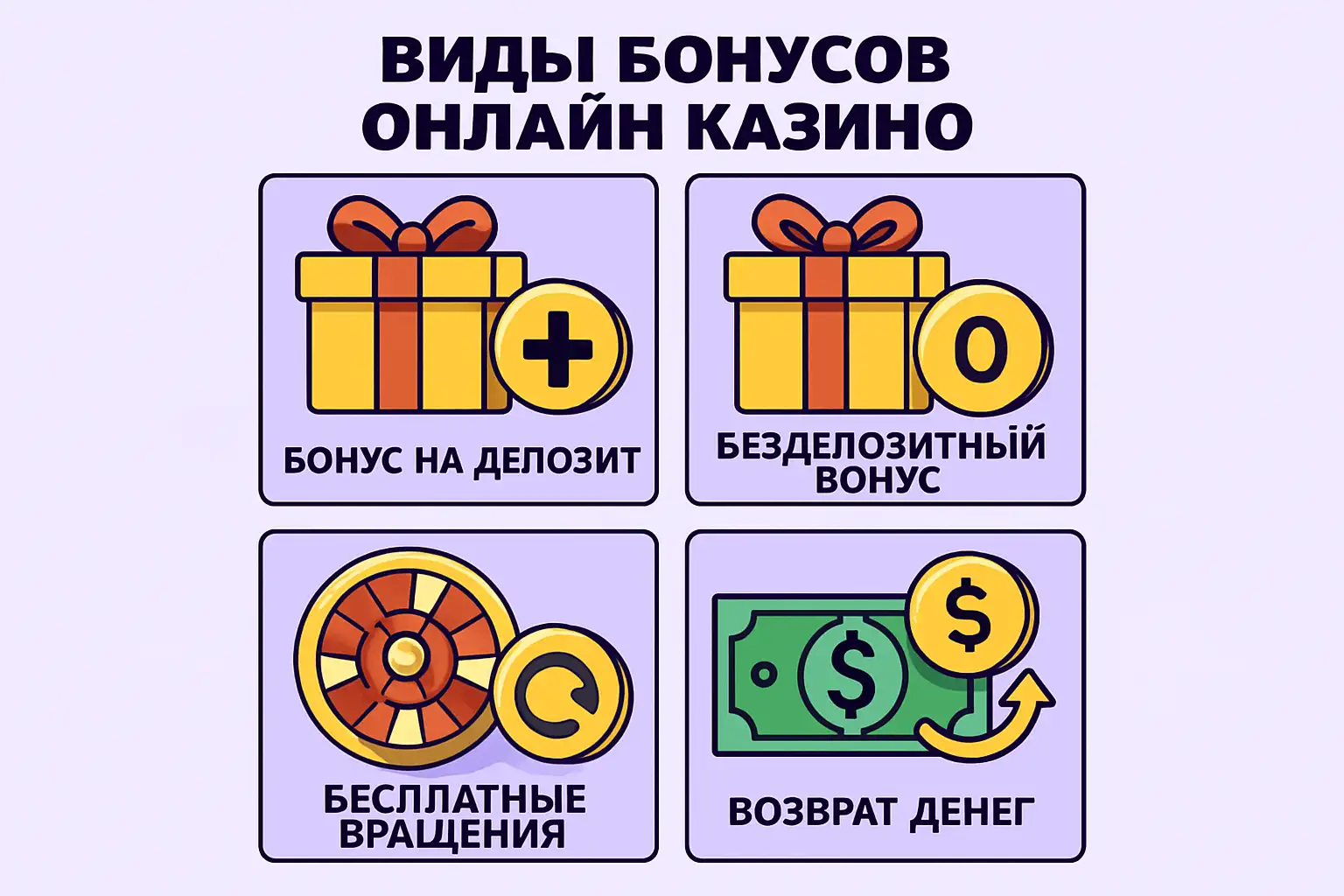 Виды бонусов онлайн казино